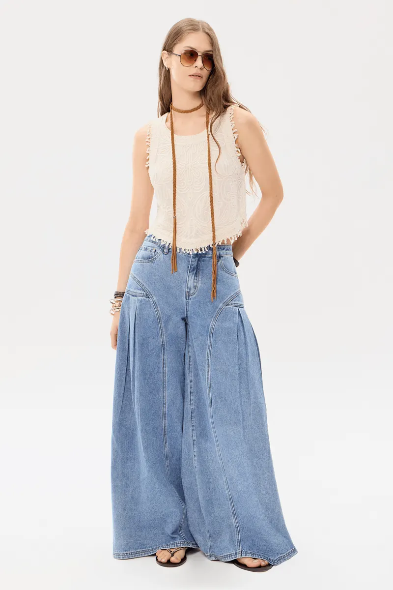 Wide Bell Denim Light Blue