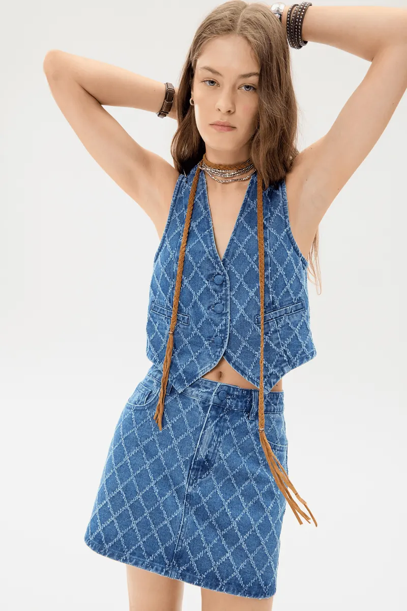 Chaleco Diamond Denim Blue