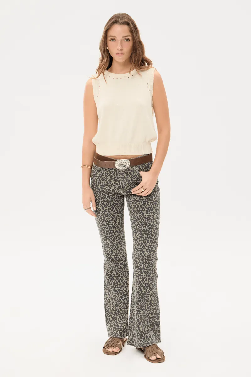 Flare Drop Print Leopardo